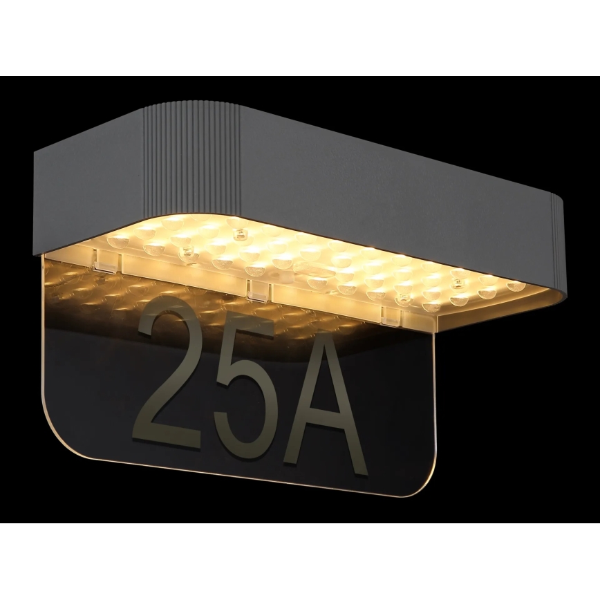 Globo - LED saules mājas numura apgaismojums, 6W/3,7V, IP54, 1800 mAh