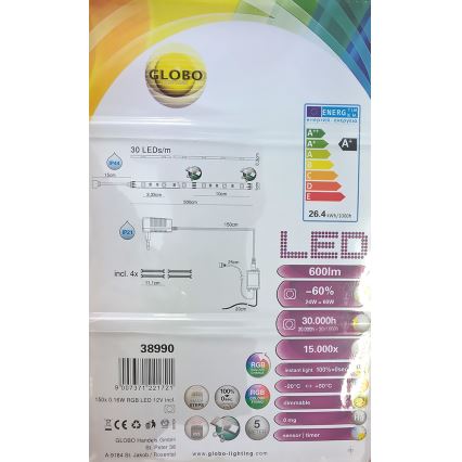 Globo 38990 - RGB LED vannasistabas josla LED BAND 150xLED/0,16W IP44