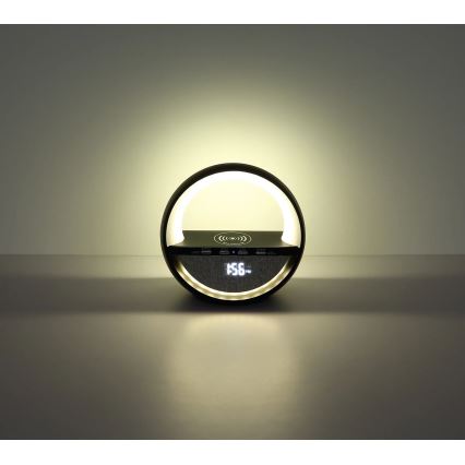 Globo - RGB LED skārienjūtīga uzlādējamā galda lampa ar skaļruni un bezvadu QI uzlādi LED/3,5W/5V 1800 mAh