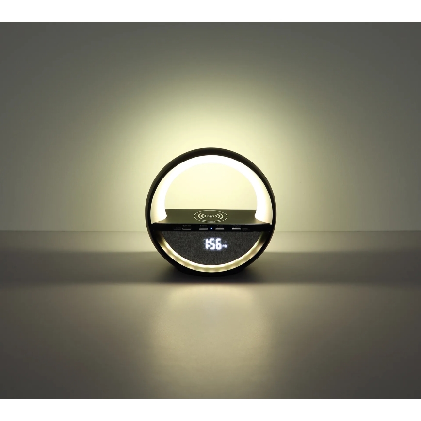 Globo - RGB LED skārienjūtīga uzlādējamā galda lampa ar skaļruni un bezvadu QI uzlādi LED/3,5W/5V 1800 mAh