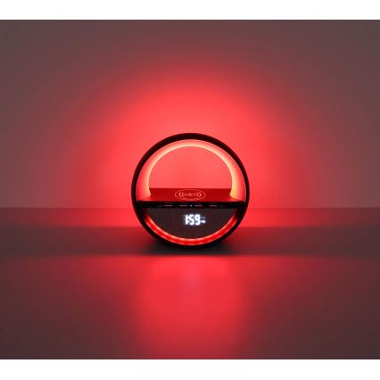 Globo - RGB LED skārienjūtīga uzlādējamā galda lampa ar skaļruni un bezvadu QI uzlādi LED/3,5W/5V 1800 mAh
