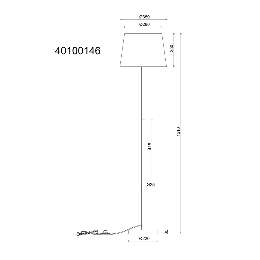 Globo - Grīdas stāvlampa 1xE27/40W/230V