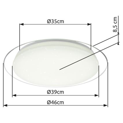 Globo - LED Aptumšojama griestu lampa LED/30W/230V 3000-6500K + tālvadības pults