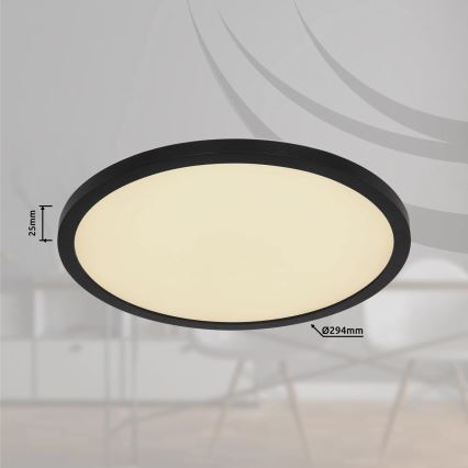 Globo - LED RGB Aptumšojama vannas istabas griestu lampa LED/18W/230V 3000-6000K + tālvadības pults IP44 melna