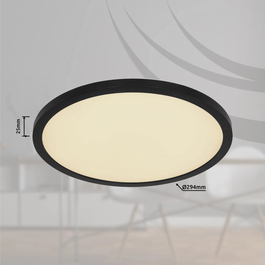 Globo - LED RGB Aptumšojama vannas istabas griestu lampa LED/18W/230V 3000-6000K + tālvadības pults IP44 melna