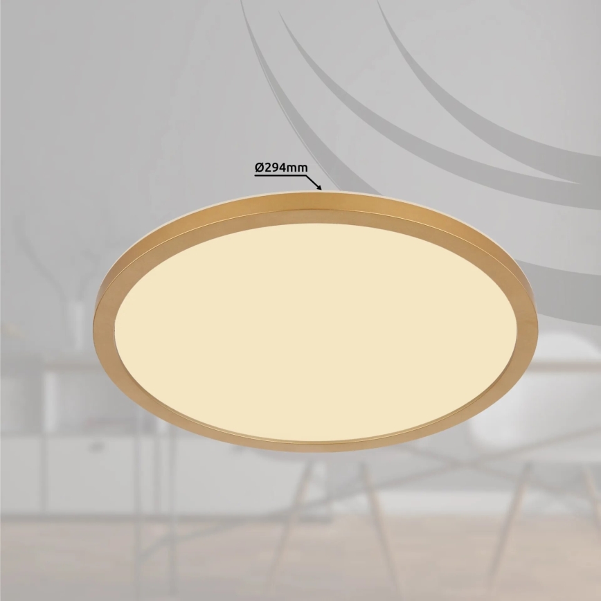 Globo - LED Aptumšojama vannas istabas griestu lampa LED/18W/230V 3000K IP44 d. 29,4 cm misiņš