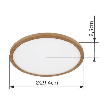 Globo - LED Aptumšojama vannas istabas griestu lampa LED/18W/230V d. 29,4 cm IP44 brūna
