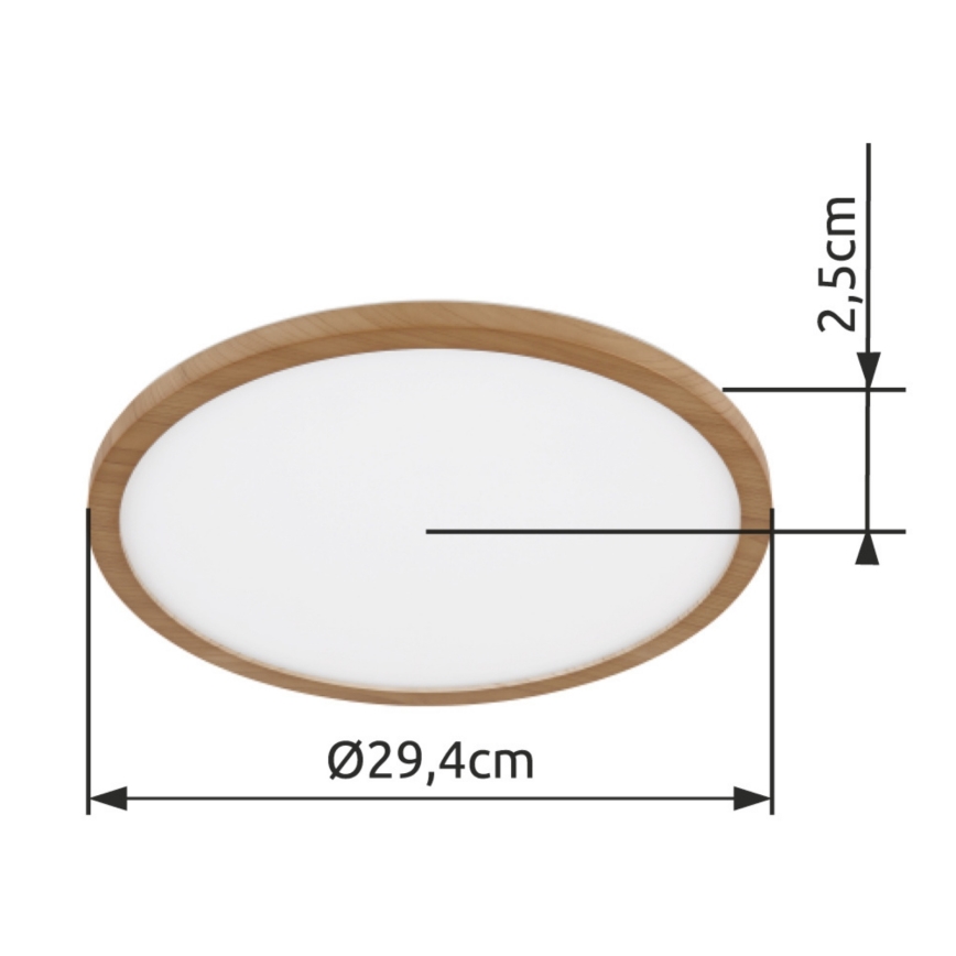 Globo - LED Aptumšojama vannas istabas griestu lampa LED/18W/230V d. 29,4 cm IP44 brūna