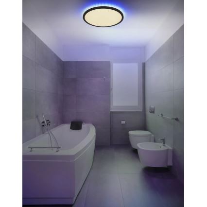 Globo - LED RGB Aptumšojama vannas istabas griestu lampa LED/21W/230V 3000-6000K + tālvadības pults IP44 melna