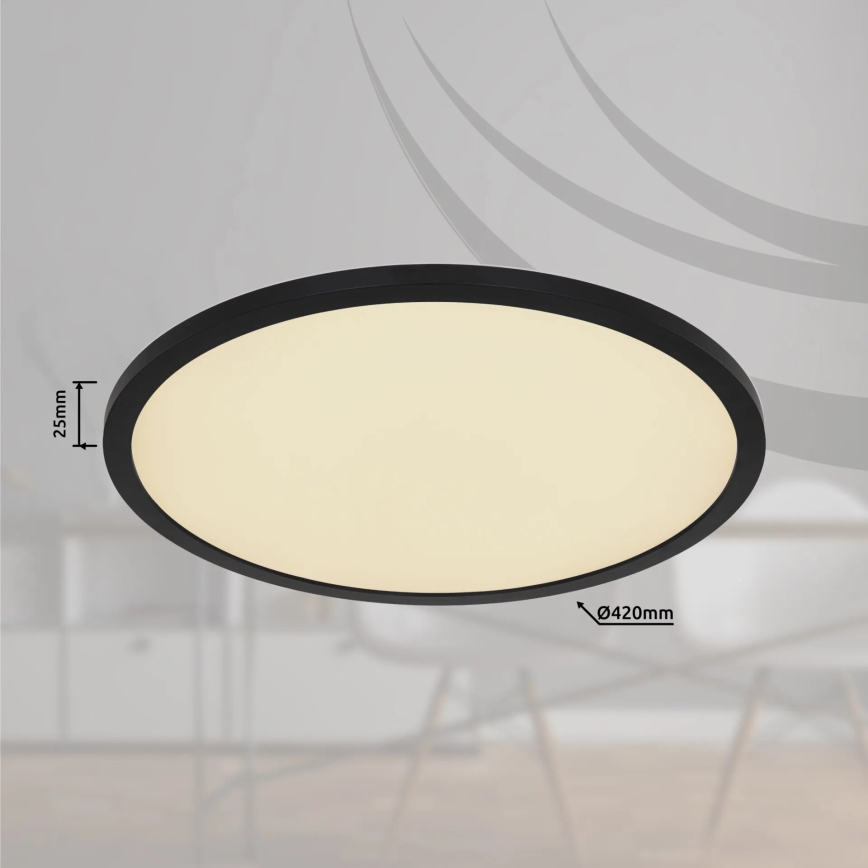Globo - LED RGB Aptumšojama vannas istabas griestu lampa LED/21W/230V 3000-6000K + tālvadības pults IP44 melna