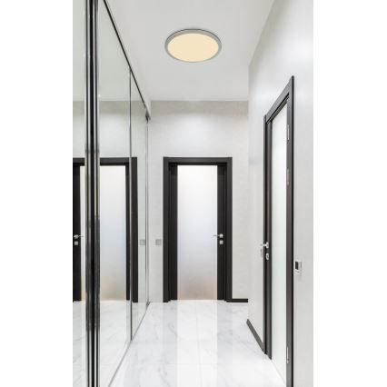 Globo - LED Aptumšojama vannas istabas griestu lampa LED/24W/230V d. 42 cm IP44 matēts hroms