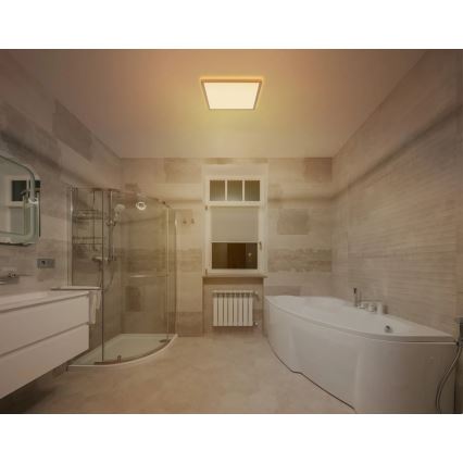Globo - LED Aptumšojama vannas istabas griestu lampa LED/18W/230V 3000K IP44 29,4x29,4 cm misiņš