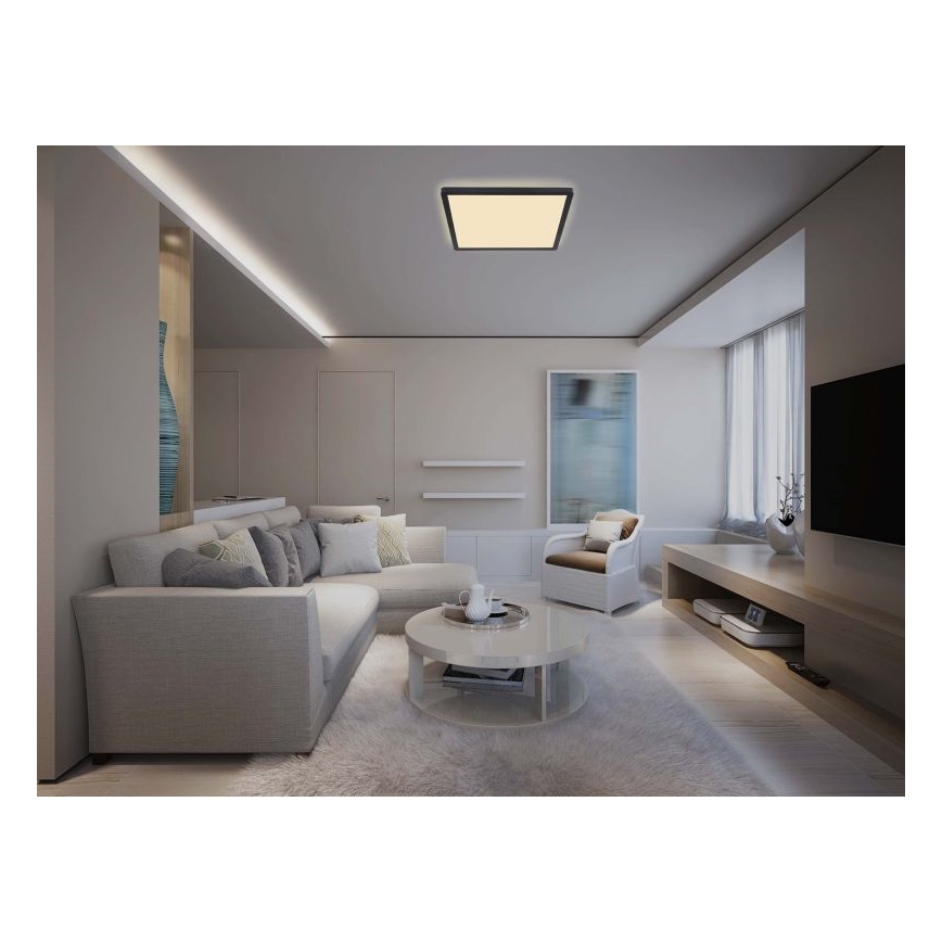 Globo - LED Aptumšojama vannas istabas griestu lampa LED/24W/230V 42x42 cm IP44 melna