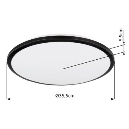 Globo - LED Griestu lampa LED/18W/230V 3000K d. 35 cm melna