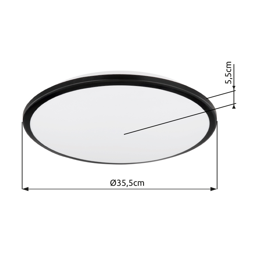 Globo - LED Griestu lampa LED/18W/230V 3000K d. 35 cm melna