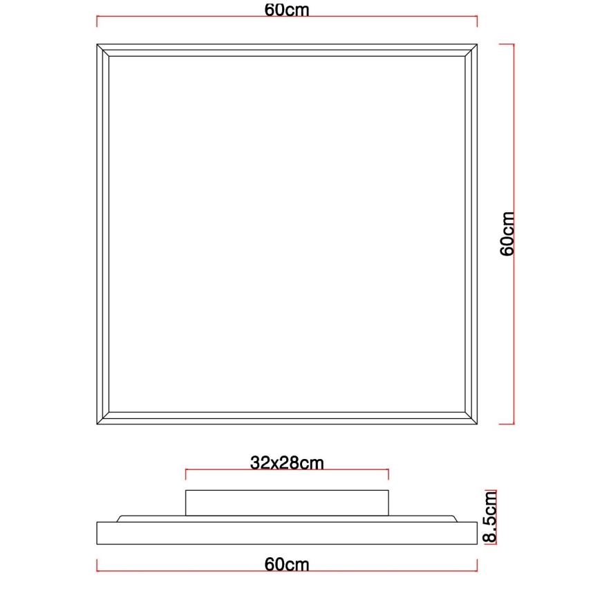 Globo - LED Griestu lampa LED/36W/230V 2700/4500/6500K 60x60 cm