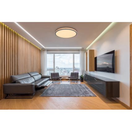 Globo - LED Aptumšojama griestu lampa LED/40W/230V 2700-6500K d. 60 cm + tālvadības pults brūna/pelēka