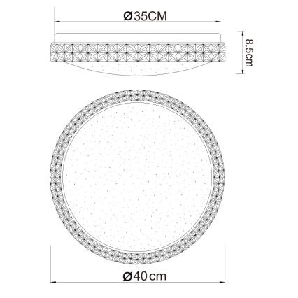 Globo - LED Griestu lampa LED/22W/230V 2700/4200/6500K d. 40 cm