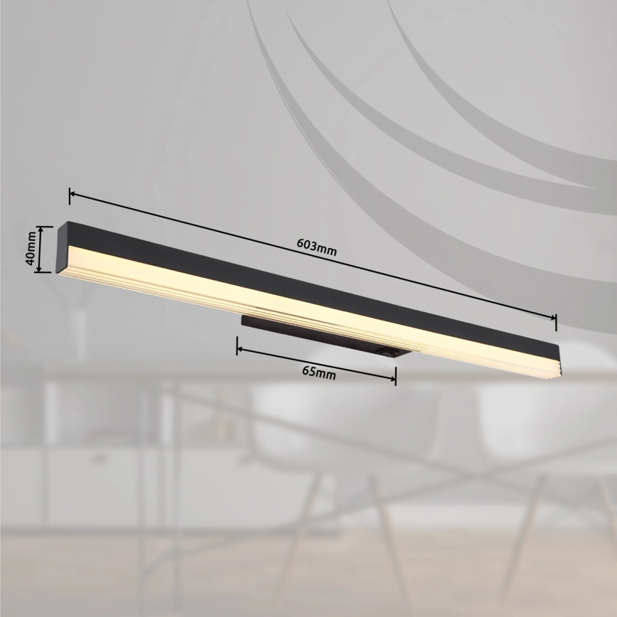 Globo - LED Sienas lampa LED/12W/230V 3000/6000K 60 cm melna