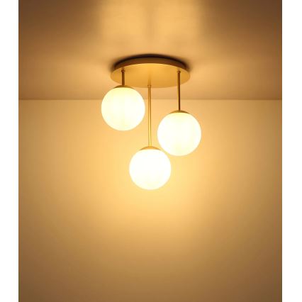 Globo - Virsmas piestiprināma griestu lampa 3xE14/25W/230V, misiņš