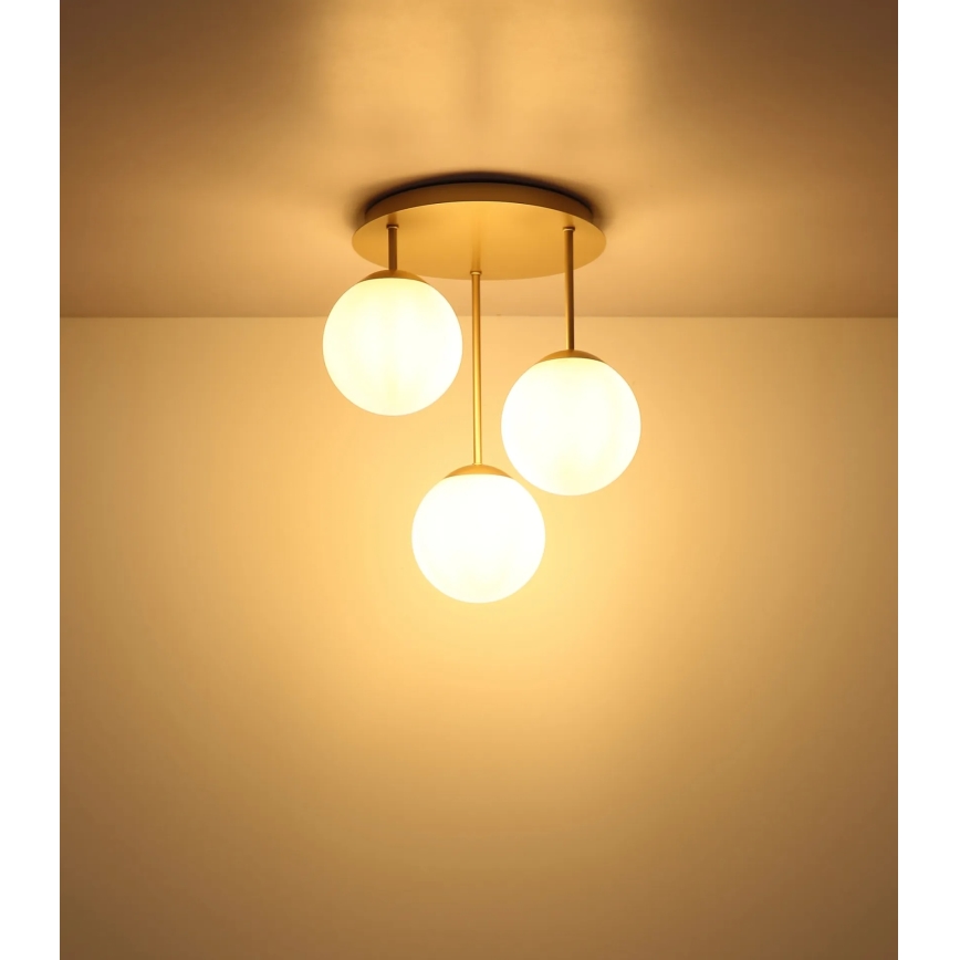 Globo - Virsmas piestiprināma griestu lampa 3xE14/25W/230V, misiņš