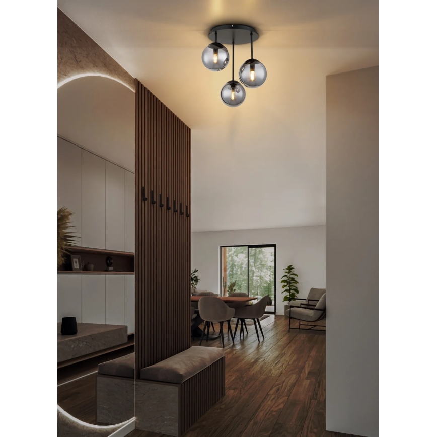 Globo - Virsmas montējams griestu lustrs 3xE14/25W/230V melns