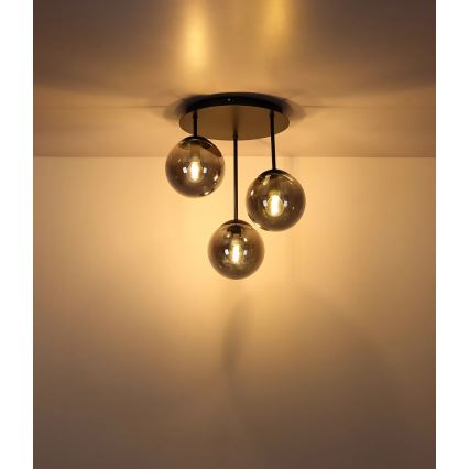 Globo - Virsmas montējams griestu lustrs 3xE14/25W/230V melns