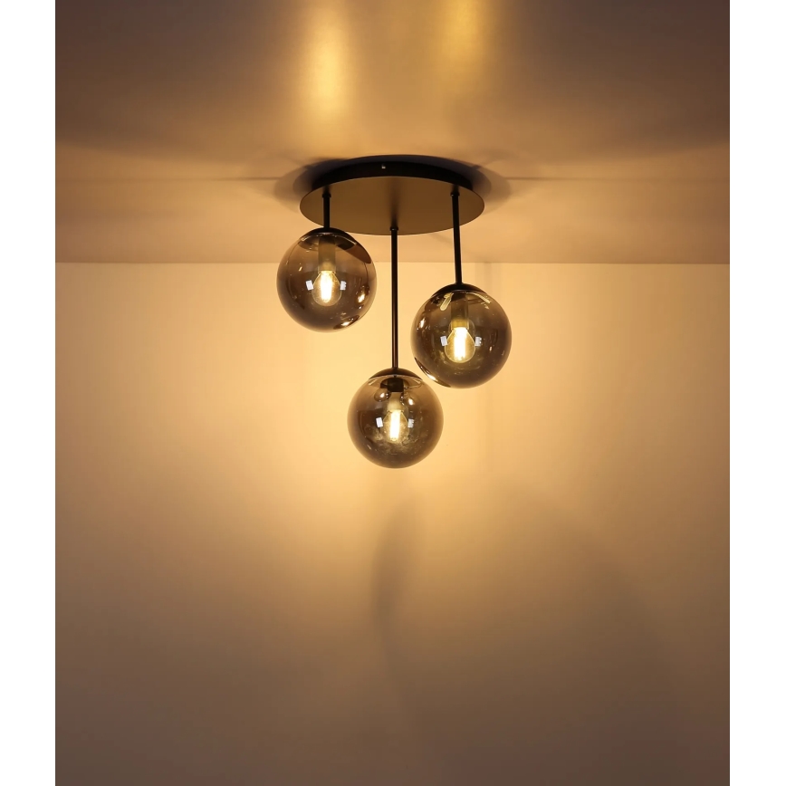 Globo - Virsmas montējams griestu lustrs 3xE14/25W/230V melns