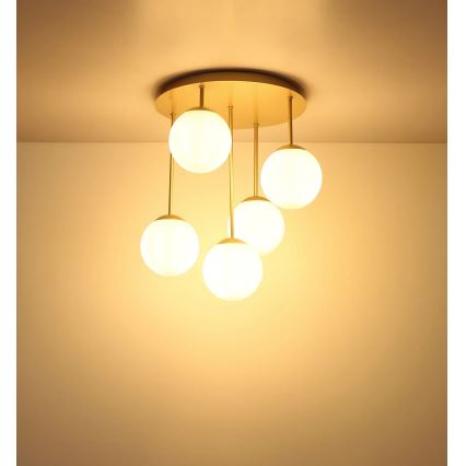 Globo - Virsmas montējamā griestu lustra 5xE14/25W/230V misiņš