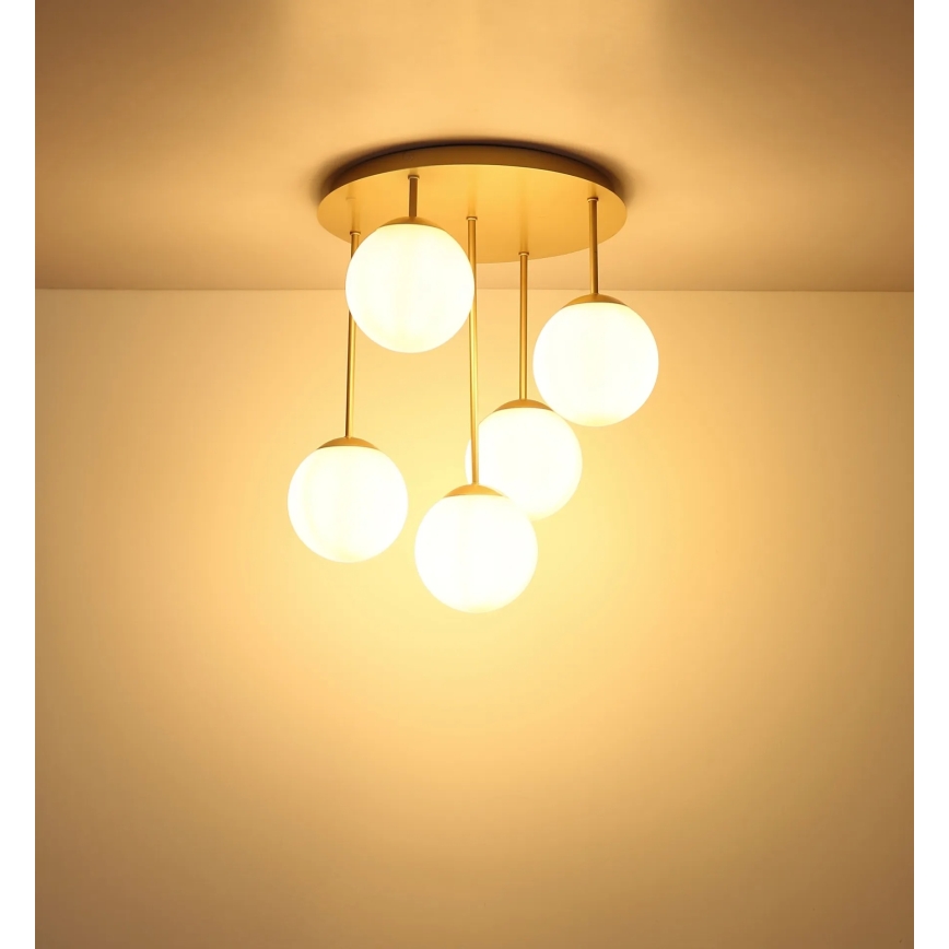 Globo - Virsmas montējamā griestu lustra 5xE14/25W/230V misiņš