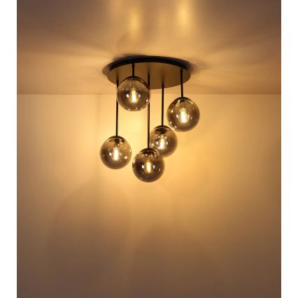 Globo - Piestiprināma griestu lustra 5xE14/25W/230V melna
