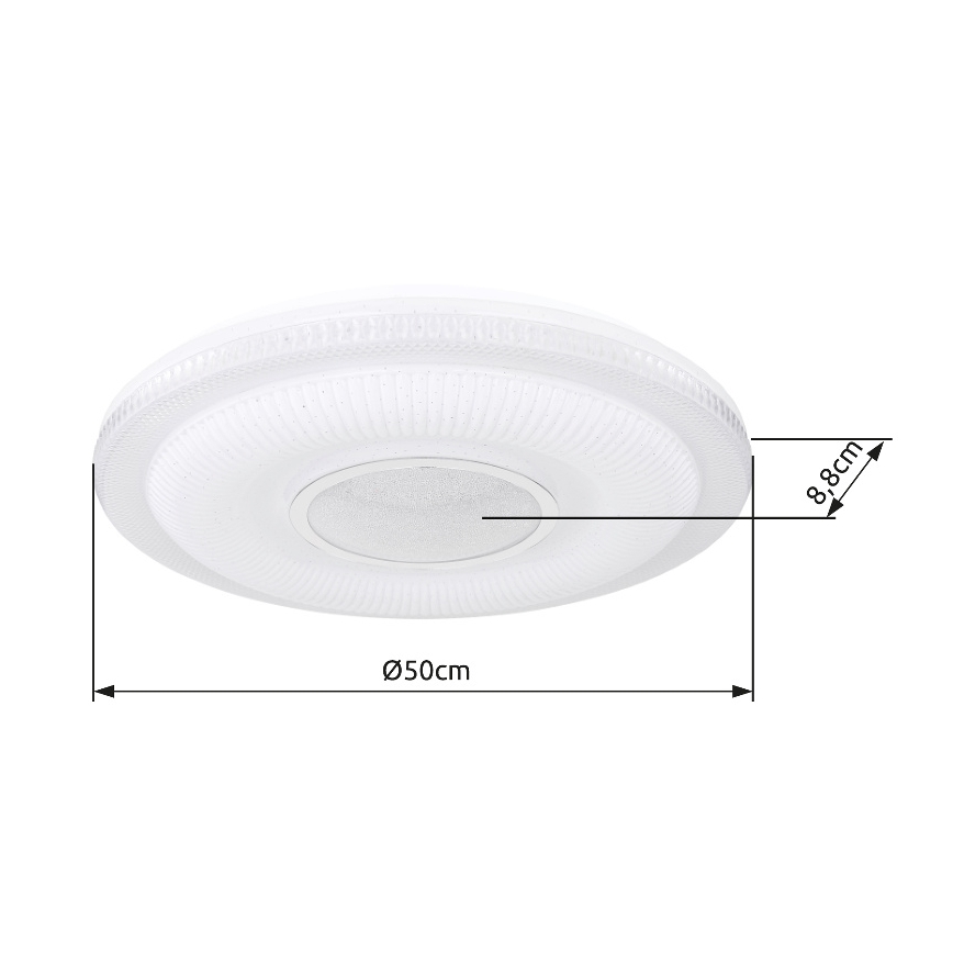 Globo - LED regulējams griestu gaismeklis LED/30W/230V 3000-6500K diam. 50 cm balts Wi-Fi Tuya + tālvadība