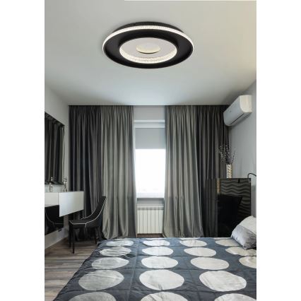 Globo - LED regulējams griestu gaismeklis LED/30W/230V 2700-6500K diam. 52,5 cm melns + tālvadības pults