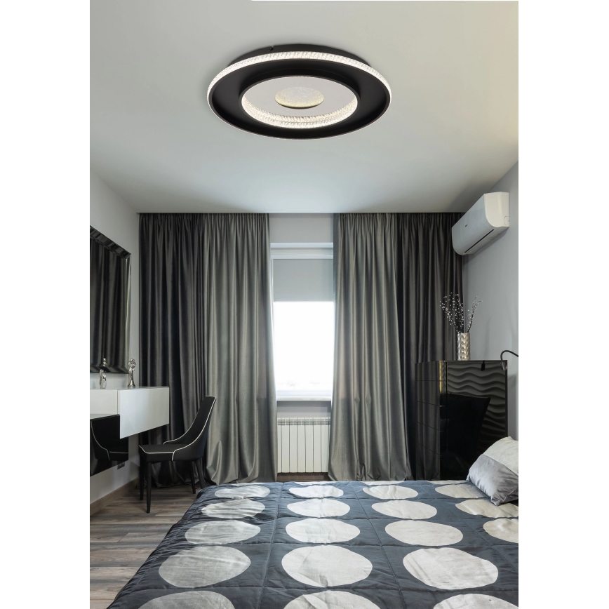 Globo - LED regulējams griestu gaismeklis LED/30W/230V 2700-6500K diam. 52,5 cm melns + tālvadības pults