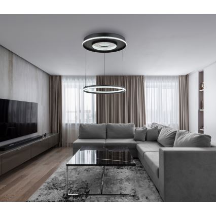 Globo - LED regulējams lustra ar kabeli LED/54W/230V 2700-6500K diametrs 60 cm melns + tālvadības pults