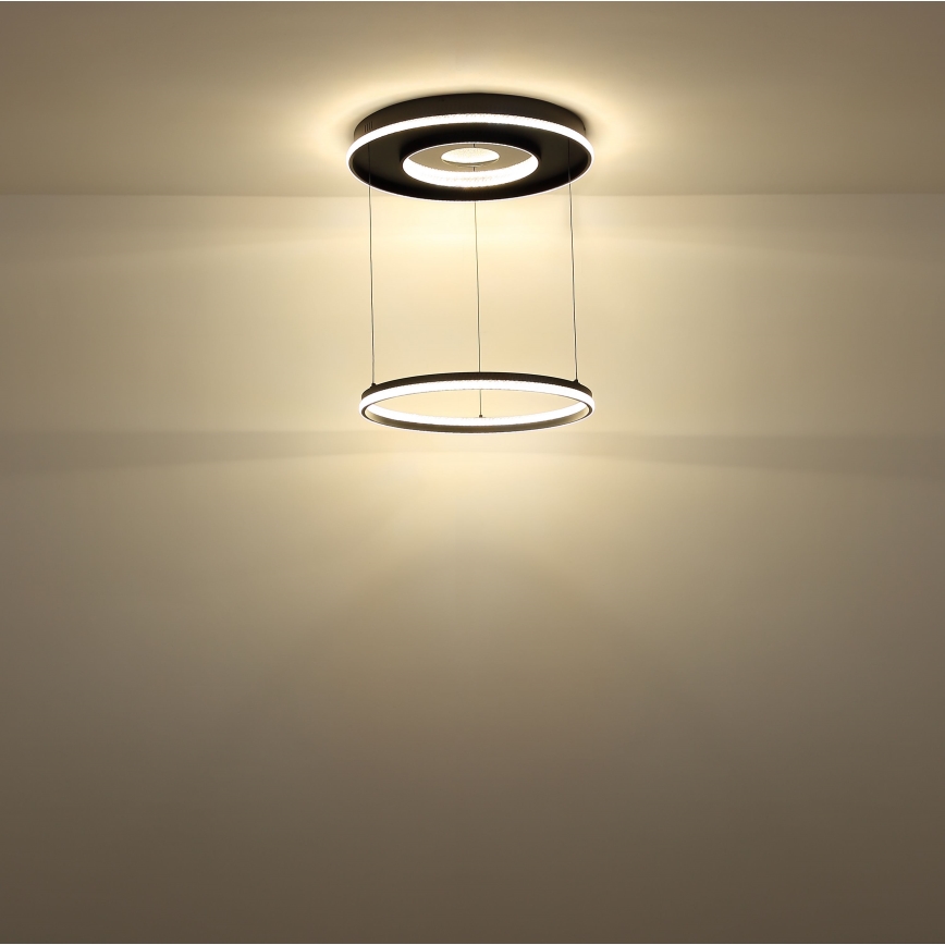 Globo - LED regulējams lustra ar kabeli LED/54W/230V 2700-6500K diametrs 60 cm melns + tālvadības pults