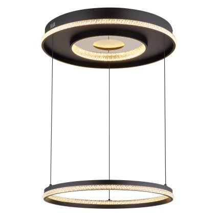 Globo - LED regulējams lustra ar kabeli LED/54W/230V 2700-6500K diametrs 60 cm melns + tālvadības pults