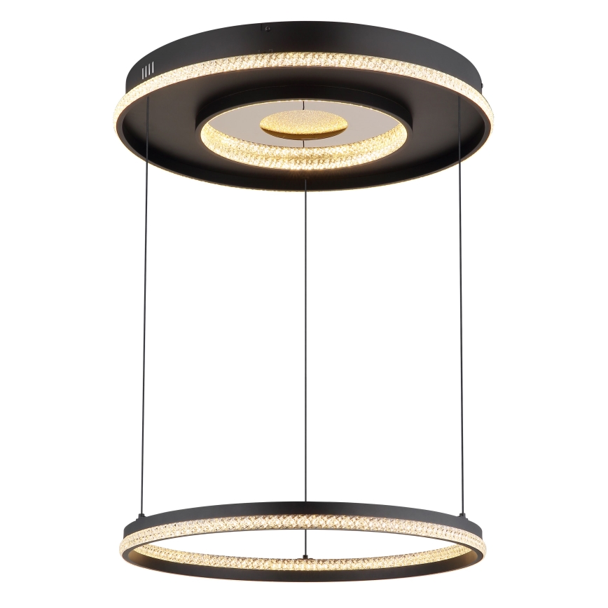 Globo - LED regulējams lustra ar kabeli LED/54W/230V 2700-6500K diametrs 60 cm melns + tālvadības pults