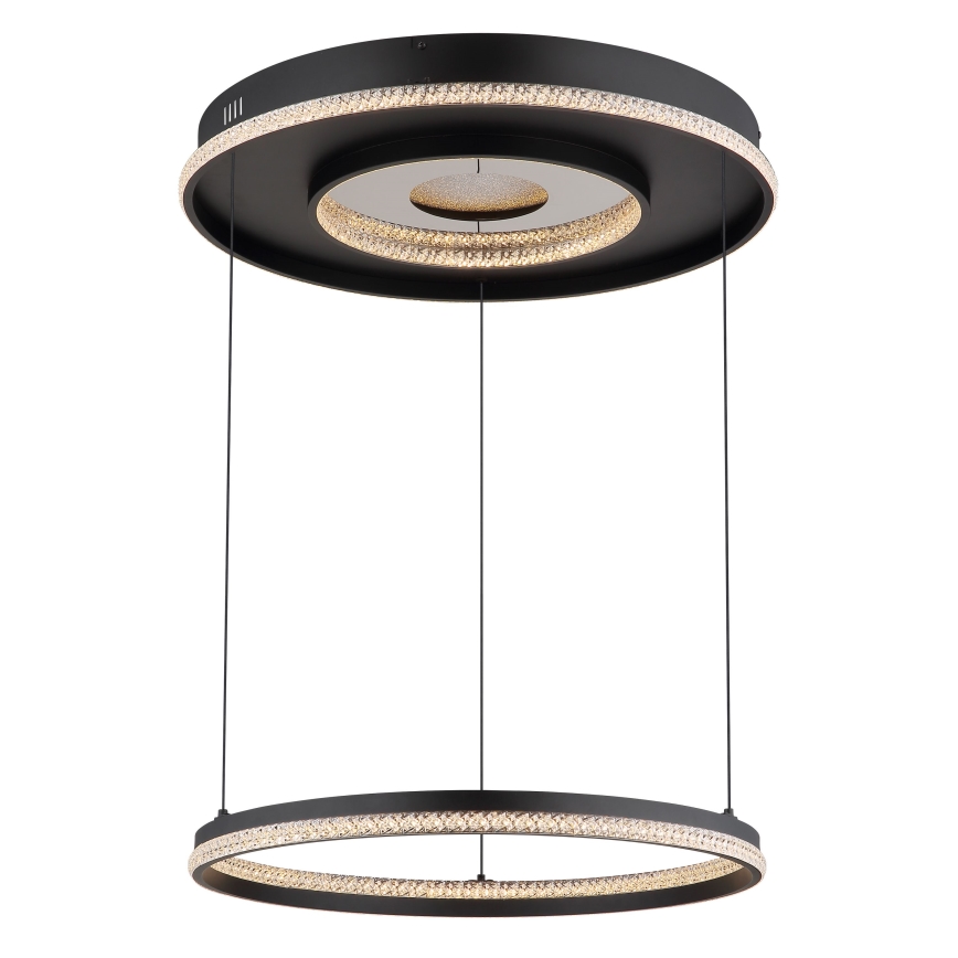 Globo - LED regulējams lustra ar kabeli LED/54W/230V 2700-6500K diametrs 60 cm melns + tālvadības pults