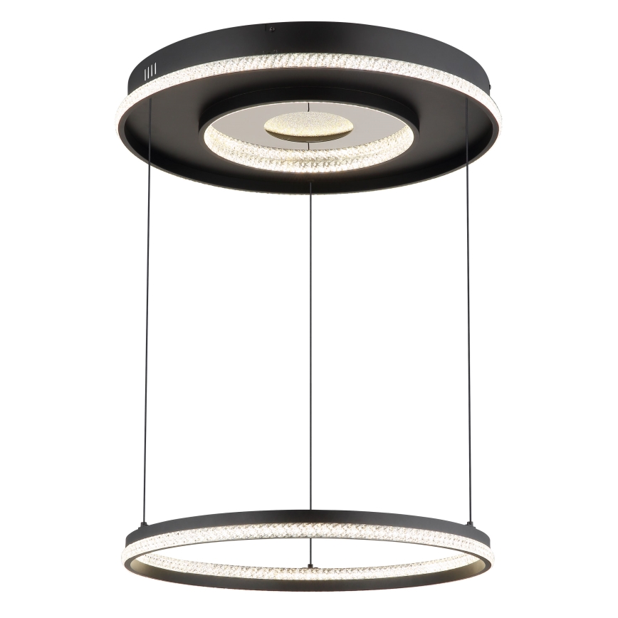 Globo - LED regulējams lustra ar kabeli LED/54W/230V 2700-6500K diametrs 60 cm melns + tālvadības pults
