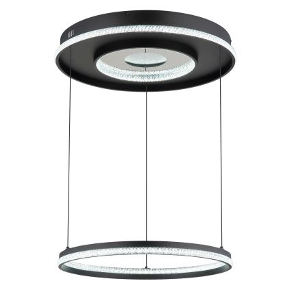 Globo - LED regulējams lustra ar kabeli LED/54W/230V 2700-6500K diametrs 60 cm melns + tālvadības pults
