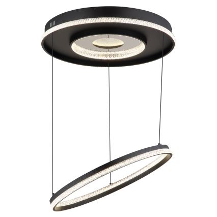 Globo - LED regulējams lustra ar kabeli LED/54W/230V 2700-6500K diametrs 60 cm melns + tālvadības pults