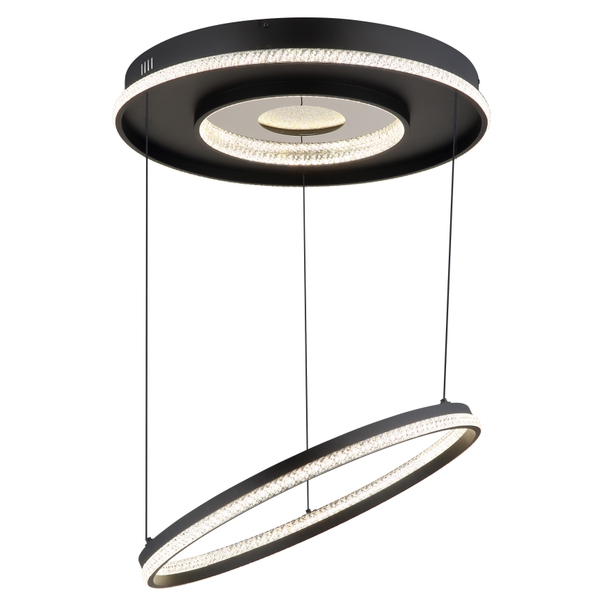 Globo - LED regulējams lustra ar kabeli LED/54W/230V 2700-6500K diametrs 60 cm melns + tālvadības pults