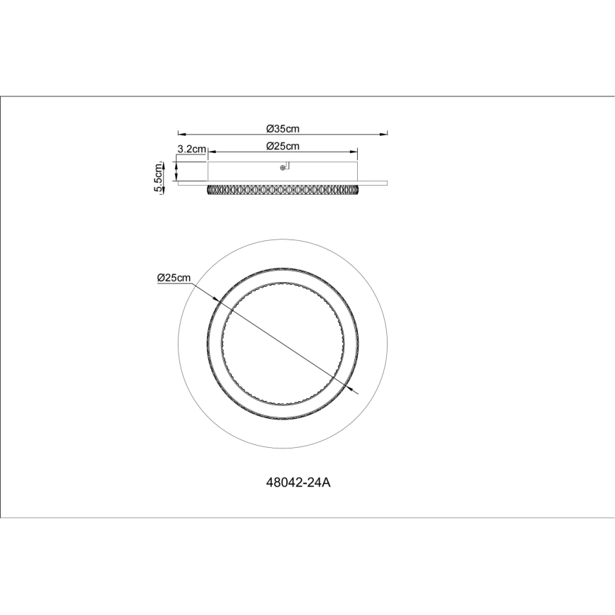 Globo - LED griestu gaismeklis LED/24W/230V 3000/4000/6500K Ø 35 cm antracīts