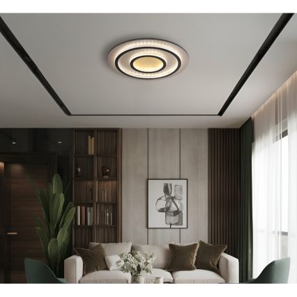 Globo - LED griestu gaismeklis ar regulējamu spilgtumu LED/60W/230V 3000-6500K Ø 55 cm melns + tālvadības pults