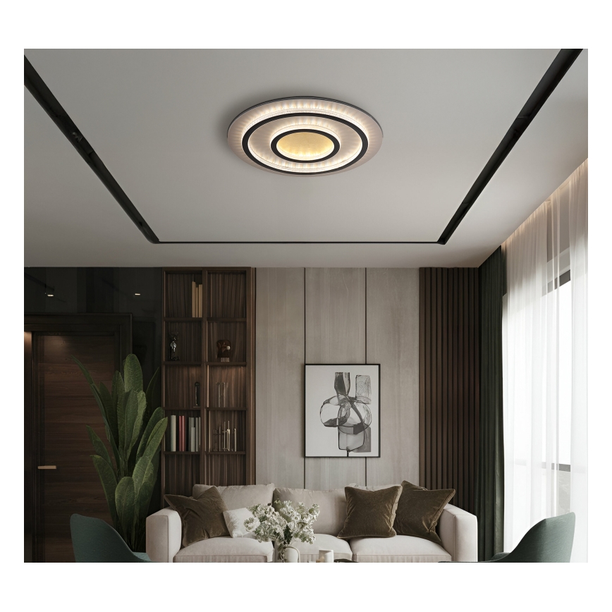 Globo - LED griestu gaismeklis ar regulējamu spilgtumu LED/60W/230V 3000-6500K Ø 55 cm melns + tālvadības pults