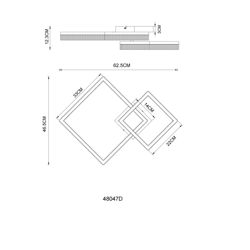 Globo - LED griestu gaismeklis LED/24W/230V 3000K 46,5x62,5 cm