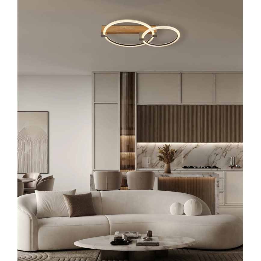Globo - LED griestu gaismeklis LED/24W/230V 3000K 58x38 cm bēšs