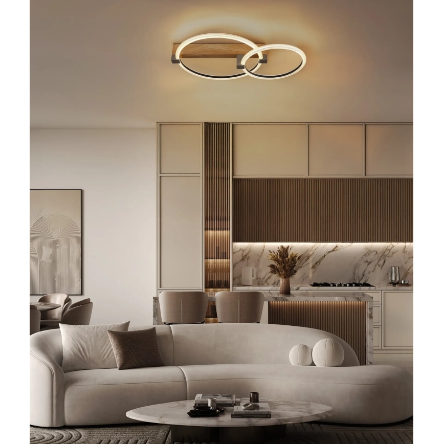 Globo - LED griestu gaismeklis LED/24W/230V 3000K 58x38 cm bēšs