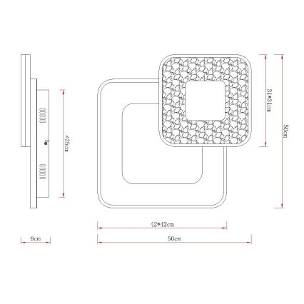Globo - LED griestu lampa ar regulējamu spilgtumu LED/48W/230V 2700-6000K 50x50 cm + tālvadības pults